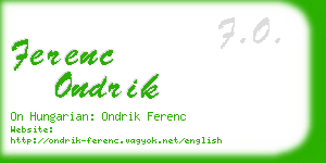 ferenc ondrik business card